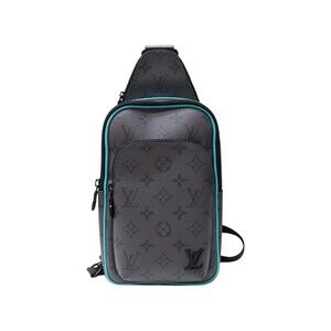 Louis Vuitton Avenue Sling Bag Monogram Eclipse Black Reverse Canvas Gray Blue